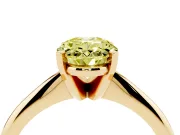 Oval Solitaire Engagement Ring Setting for a Fancy Yellow Lab-Grown Diamond | Yellow Gold