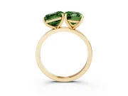 Fancy Green Asscher Cut and Emerald Cut Toi Moi Ring Set in Yellow gold with Prong Setting