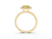 Oval Thin Halo Engagement Ring Setting for a Fancy Yellow Lab-Grown Diamond | Plain Polished Band | Yellow Gold