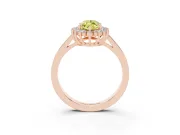 Marquise Scalloped Halo Engagement Ring Setting for a Fancy Yellow Lab-Grown Diamond | Rose Gold