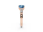 Princess Cut Five Stone Engagement Ring Setting for a Fancy Blue Lab-Grown Diamond | Rose Gold