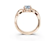 Oval Bypass Solitaire Engagement Ring Setting for a Fancy Blue Lab-Grown Diamond | Pavé and Plain Strands | Rose Gold