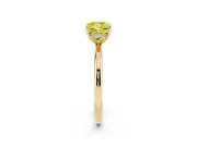 Cushion Cut Hidden Halo Ring Setting for a Fancy Yellow Lab-Grown Diamond | Yellow Gold