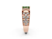 Emerald Cut Vintage Pave Engagement Ring Setting for a Fancy Green Lab-Grown Diamond | Milgrain Edges | Rose Gold