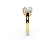 Pear-Shaped Three Stone Engagement Ring Setting | Large Side Stones | Yellow Gold