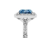Asscher Cut Halo Engagement Ring Setting for a Fancy Blue Lab-Grown Diamond | Platinum - Design NV-24729