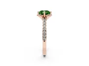 Cushion Cut Floral Petal Engagement Ring Setting for a Fancy Green Lab-Grown Diamond | Petal Accents | Rose Gold