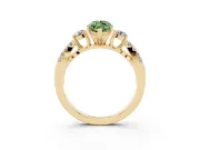Marquise Three Stone Engagement Ring Setting for a Fancy Green Lab-Grown Diamond | Yellow Gold