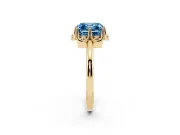 Asscher Cut Petal Halo Engagement Ring Setting for a Fancy Blue Lab-Grown Diamond | Yellow Gold