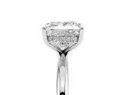 Princess Cut Diamond Solitaire Ring Set in Silver with Thin Band and Prong Setting