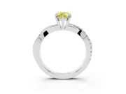 Pear-Shaped Crossover Engagement Ring Setting for a Fancy Yellow Lab-Grown Diamond | Platinum