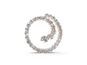Round Lab-Grown Diamond Spiral Pendant Necklace | Two-Point Chain | Rose Gold