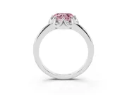 Heart-Shaped Petal Halo Engagement Ring Setting for a Fancy Pink Lab-Grown Diamond | Platinum