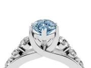 Marquise Graduated Engagement Ring Setting for a Fancy Blue Lab-Grown Diamond | Platinum
