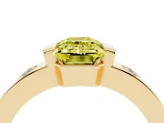 Emerald Cut Tension Style Engagement Ring Setting for a Fancy Yellow Lab-Grown Diamond | Yellow Gold