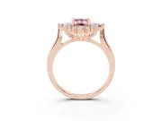 Emerald Cut Engagement Ring Setting for a Fancy Pink Lab-Grown Diamond | Rose Gold - Design NV-24790