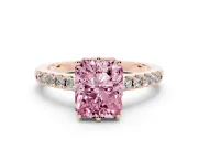 Radiant Cut Engagement Ring Setting for a Fancy Pink Lab-Grown Diamond | Rose Gold - Design NV-24649