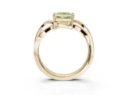 Princess Cut Bypass Solitaire Engagement Ring Setting for a Fancy Yellow Lab-Grown Diamond | Pavé Strands | Yellow Gold