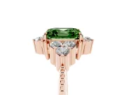 Asscher Cut Cluster Engagement Ring Setting for a Fancy Green Lab-Grown Diamond | Rose Gold