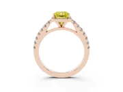 Radiant Cut Halo Pavé Engagement Ring Setting for a Fancy Yellow Lab-Grown Diamond | Rose Gold