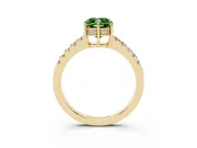 Cushion Cut Engagement Ring Setting for a Fancy Green Lab-Grown Diamond | Yellow Gold - Design NV-24649