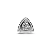 Round Lab-Grown Diamond Triangle Frame Pendant Necklace | Open Frame | Sterling Silver