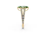 Marquise Graduated Split Shank Engagement Ring Setting for a Fancy Green Lab-Grown Diamond | Yellow Gold