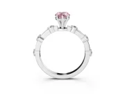 Pear-Shaped Bar Set Engagement Ring Setting for a Fancy Pink Lab-Grown Diamond | Platinum