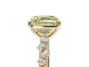 Asscher Cut Graduated Solitaire Engagement Ring Setting for a Fancy Yellow Lab-Grown Diamond | Yellow Gold