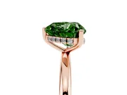 Heart-Shaped Hidden Halo Engagement Ring Setting for a Fancy Green Lab-Grown Diamond | Plain Band | Rose Gold