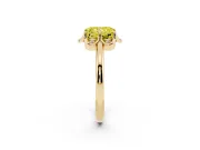 Radiant Cut Petal Halo Engagement Ring Setting for a Fancy Yellow Lab-Grown Diamond | Yellow Gold