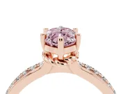 Marquise Channel Set Solitaire Engagement Ring Setting for a Fancy Pink Lab-Grown Diamond | Rope Collar Head | Rose Gold