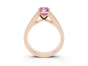 Cushion Cut Channel-Set Engagement Ring Setting for a Fancy Pink Lab-Grown Diamond | Rose Gold