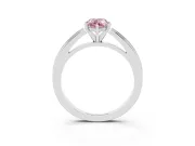 Fancy Pink Pear Cut Diamond Solitaire Ring Set in Silver with Prong Setting and Classic Band