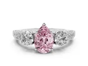 Pear-Shaped Engagement Ring Setting for a Fancy Pink Lab-Grown Diamond | Sterling Silver - Design NV-24907