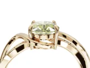 Oval Bypass Solitaire Engagement Ring Setting for a Fancy Yellow Lab-Grown Diamond | Pavé Strands | Yellow Gold