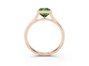 Fancy Green Bezel Set Radiant Cut Diamond Solitaire Ring Set in Rose gold with Tapered Band