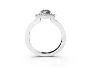 Fancy Black Pear Cut Diamond Halo Ring Set in Platinum with Bezel Frame and Pavé Band