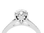 Marquise Pave Solitaire Engagement Ring Setting | Sweeping Shoulders | Platinum