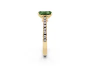 Emerald Cut Pavé Engagement Ring Setting for a Fancy Green Lab-Grown Diamond | Yellow Gold - Design NV-24454