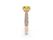 Asscher Cut Pavé Engagement Ring Setting for a Fancy Yellow Lab-Grown Diamond | Multi-Row Shoulders | Rose Gold