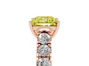 Princess Cut Engagement Ring Setting for a Fancy Yellow Lab-Grown Diamond | Rose Gold - Design NV-24643