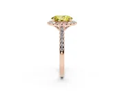 Oval Raised Halo Engagement Ring Setting for a Fancy Yellow Lab-Grown Diamond | Rose Gold