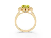 Asscher Cut Halo Engagement Ring Setting for a Fancy Yellow Lab-Grown Diamond | Yellow Gold - Design NV-24775