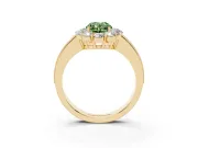 Oval Vintage Halo Engagement Ring Setting for a Fancy Green Lab-Grown Diamond | Yellow Gold