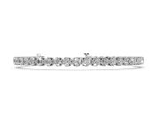 Round Lab-Grown Diamond Tennis Bracelet | Compass Basket Prongs | Sterling Silver