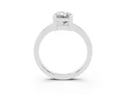 Radiant Cut Diamond Solitaire Ring Set in Platinum with Prong Head and Smooth Polished Band
