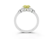 Oval Petal Engagement Ring Setting for a Fancy Yellow Lab-Grown Diamond | White Gold