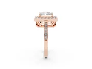 Radiant Cut Halo Engagement Ring Setting | Polished Halo Rim | Rose Gold