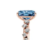 Radiant Cut Graduated Solitaire Engagement Ring Setting for a Fancy Blue Lab-Grown Diamond | Rose Gold